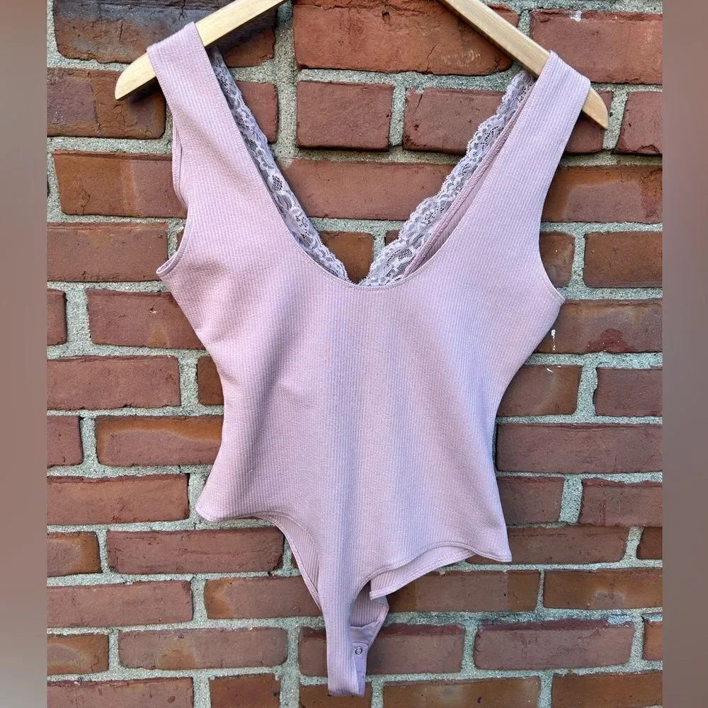 Free People First Call Blush Pink Bodysuit